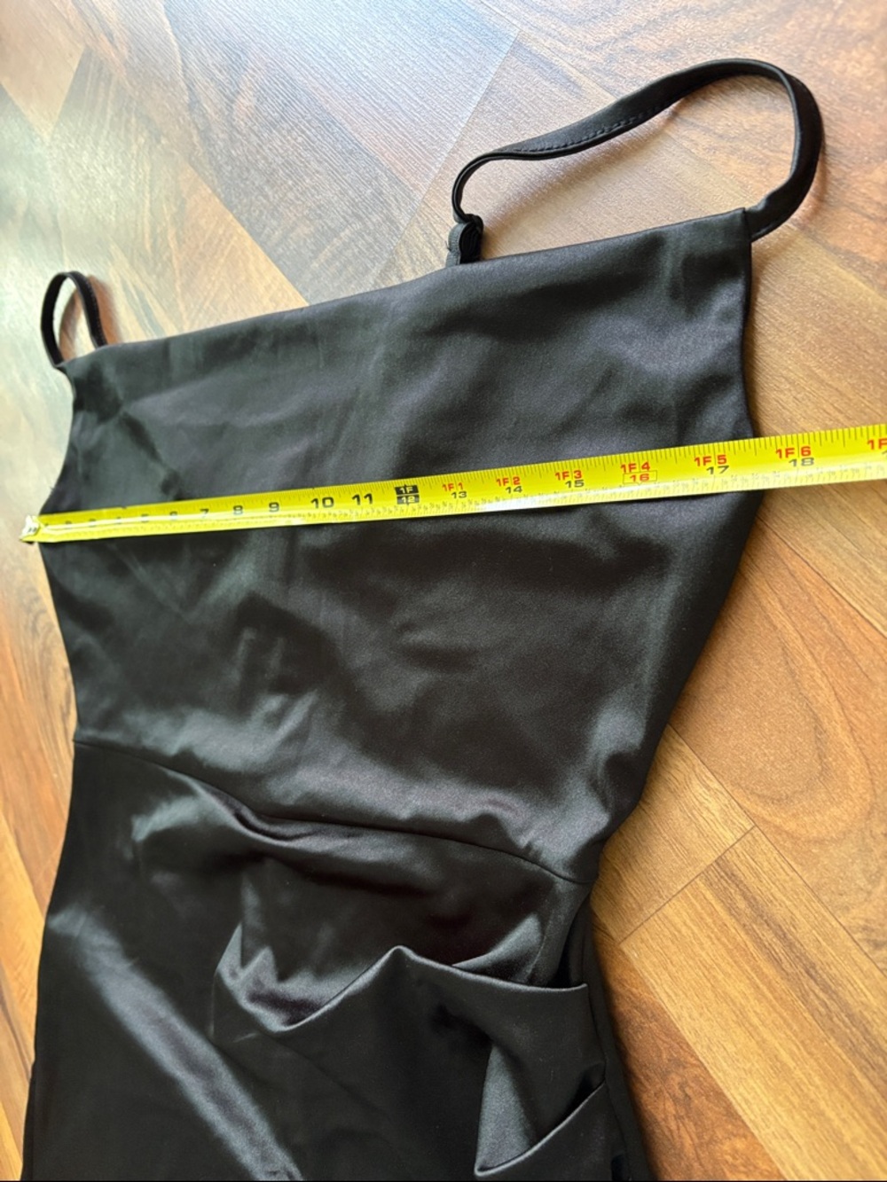 Almost Famous Woman’s Black Satin mini romper Size L - Picture 10 of 11